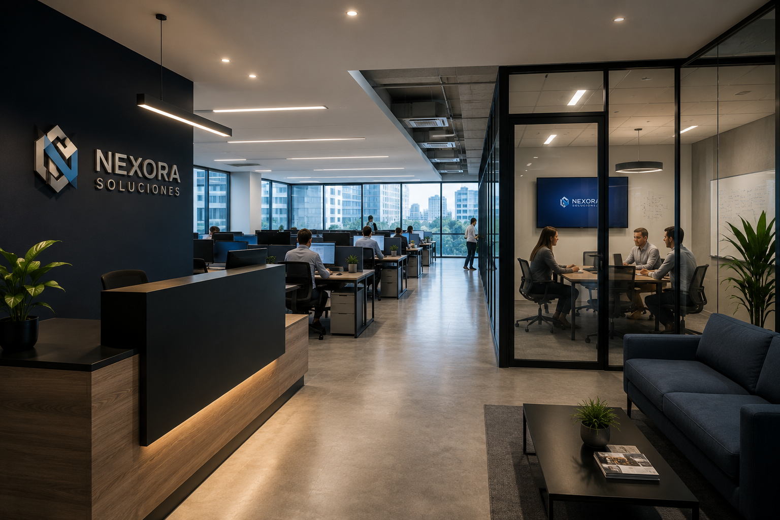 Recepción de una oficina corporativa